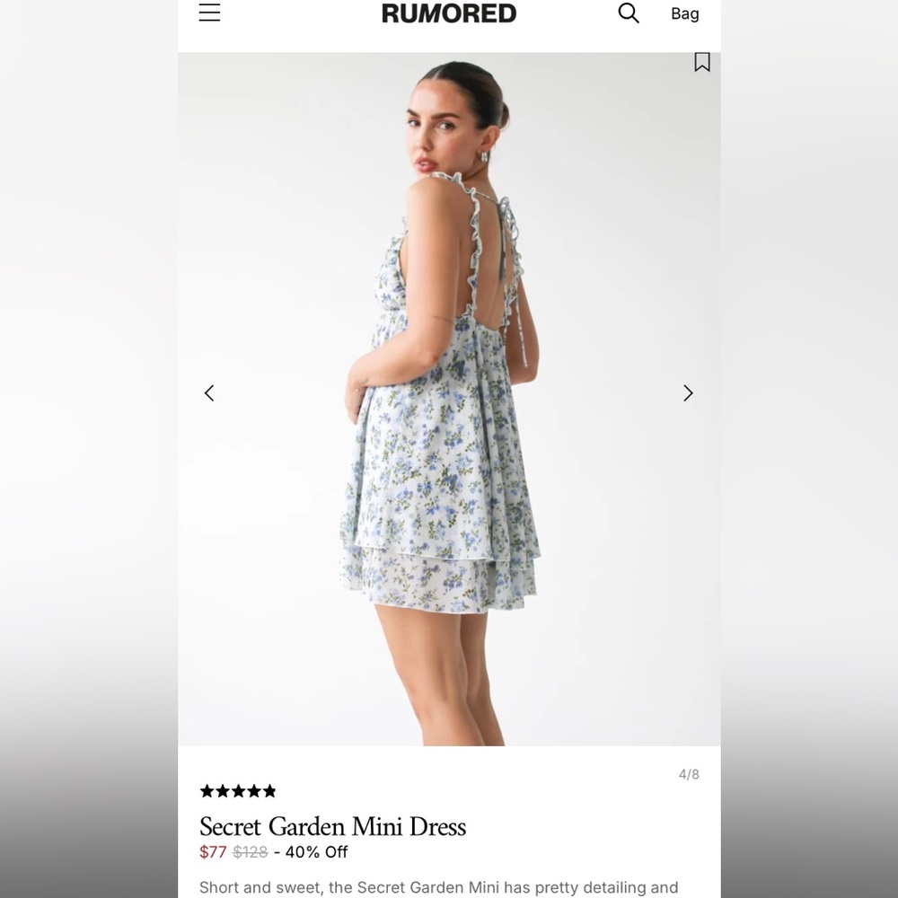 Light blue floral mini dress